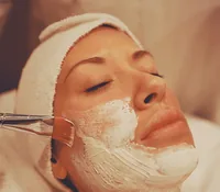 Relaxing facial treatment at a spa